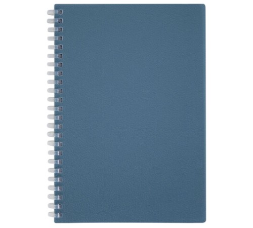 Тетрадь обложка пластик, А5 80 л., гребень мягкий (силиконовый), клетка, BRAUBERG, синий, 405360