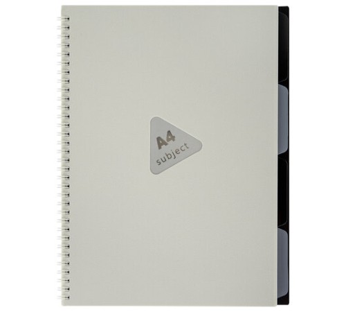 Тетрадь обложка пластик, А4 80 л., гребень, 4 разделителя, клетка, BRAUBERG, бежевый, 405362