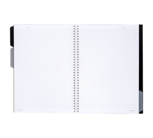 Тетрадь обложка пластик, А4 80 л., гребень, 4 разделителя, клетка, BRAUBERG, бежевый, 405362