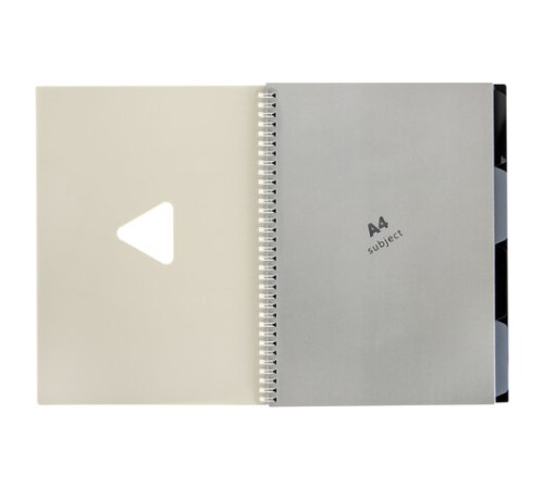 Тетрадь обложка пластик, А4 80 л., гребень, 4 разделителя, клетка, BRAUBERG, бежевый, 405362