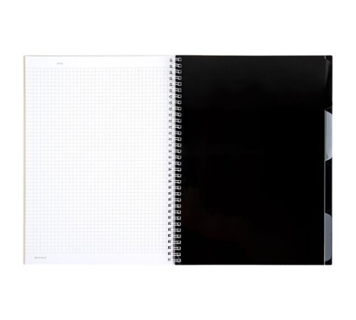 Тетрадь обложка пластик, А4 80 л., гребень, 4 разделителя, клетка, BRAUBERG, бежевый, 405362