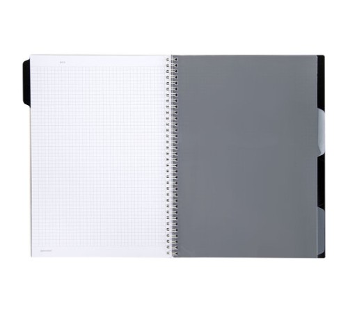 Тетрадь обложка пластик, А4 80 л., гребень, 4 разделителя, клетка, BRAUBERG, бежевый, 405362