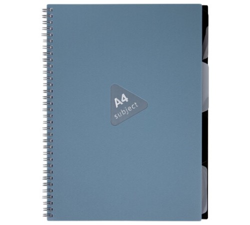 Тетрадь обложка пластик, А4 80 л., гребень, 4 разделителя, клетка, BRAUBERG, синий, 405364