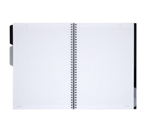 Тетрадь обложка пластик, А4 80 л., гребень, 4 разделителя, клетка, BRAUBERG, синий, 405364