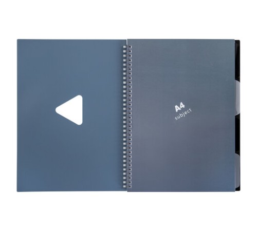 Тетрадь обложка пластик, А4 80 л., гребень, 4 разделителя, клетка, BRAUBERG, синий, 405364