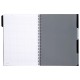 Тетрадь обложка пластик, А4 80 л., гребень, 4 разделителя, клетка, BRAUBERG, серый, 405365