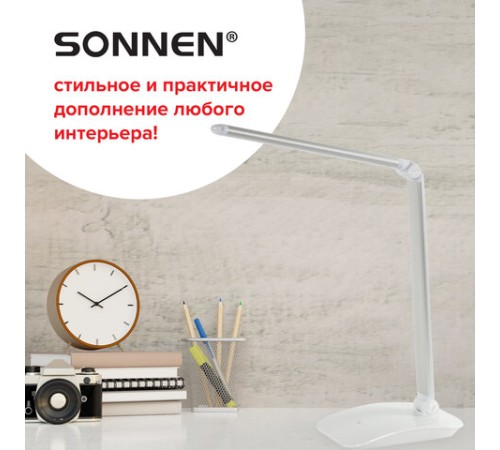 Настольная лампа / светильник SONNEN PH-3607, на подставке, LED, 9 Вт, металлический корпус, серый, 236686 Настольная лампа / светильник SONNEN PH-3607, на подставке, LED, 9 Вт, металлический корпус, серый, 236686