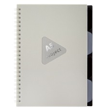 Тетрадь обложка пластик, А5 80 л., гребень, 4 разделителя, клетка, BRAUBERG, бежевый, 405366