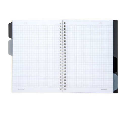 Тетрадь обложка пластик, А5 80 л., гребень, 4 разделителя, клетка, BRAUBERG, бежевый, 405366