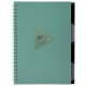 Тетрадь обложка пластик, А5 80 л., гребень, 4 разделителя, клетка, BRAUBERG, зеленый, 405367
