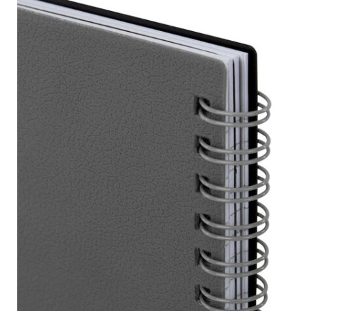 Тетрадь обложка пластик, А5 80 л., гребень, 4 разделителя, клетка, BRAUBERG, серый, 405369