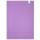 Тетрадь обложка пластик, А4 80 л., гребень мягкий, вырубка для ручки, клетка, BRAUBERG, сиреневый, 405374