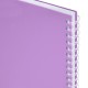 Тетрадь обложка пластик, А4 80 л., гребень мягкий, вырубка для ручки, клетка, BRAUBERG, сиреневый, 405374