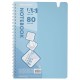 Тетрадь обложка пластик, А5 80 л., гребень мягкий, вырубка для ручки, клетка, BRAUBERG, голубой, 405375