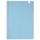 Тетрадь обложка пластик, А5 80 л., гребень мягкий, вырубка для ручки, клетка, BRAUBERG, голубой, 405375