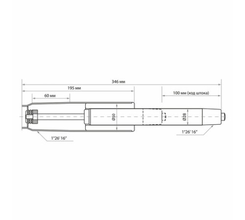 Газлифт B-100 короткий, ХРОМ, длина в открытом виде 346 мм, d 50 мм, класс 2, WBZ (ВБЗ), 533073 Газлифт B-100 короткий, ХРОМ, длина в открытом виде 346 мм, d 50 мм, класс 2, WBZ (ВБЗ), 533073