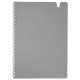 Тетрадь обложка пластик, А5 80 л., гребень мягкий, вырубка для ручки, клетка, BRAUBERG, серый, 405377