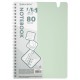 Тетрадь обложка пластик, А5 80 л., гребень мягкий, вырубка для ручки, клетка, BRAUBERG, светло-зеленый, 405378