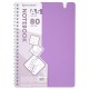 Тетрадь обложка пластик, А5 80 л., гребень мягкий, вырубка для ручки, клетка, BRAUBERG, сиреневый, 405379