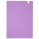 Тетрадь обложка пластик, А5 80 л., гребень мягкий, вырубка для ручки, клетка, BRAUBERG, сиреневый, 405379
