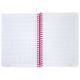 Тетрадь обложка пластик, А5 80 л., спираль пластик, резинка, клетка, BRAUBERG, черный/розовый, 405384