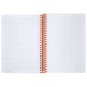 Тетрадь обложка пластик, А5 80 л., спираль пластик, резинка, клетка, BRAUBERG, черный/оранжевый, 405386