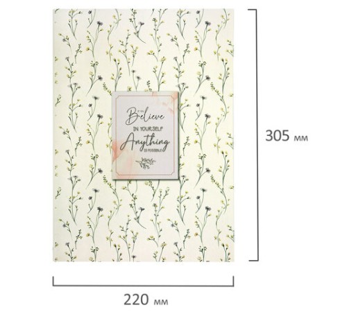 Тетрадь на кольцах БОЛЬШАЯ А4, 215х305 мм, 100 л., твердый картон, клетка, BRAUBERG, 