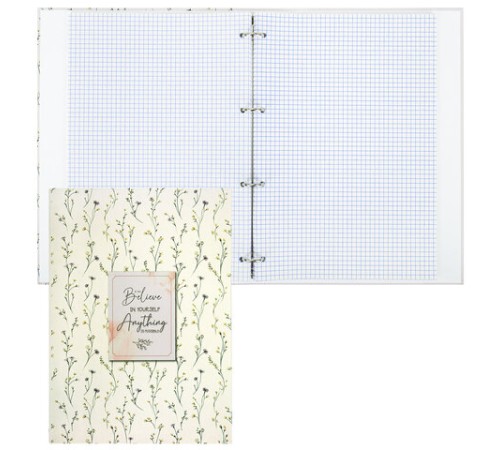 Тетрадь на кольцах БОЛЬШАЯ А4, 215х305 мм, 100 л., твердый картон, клетка, BRAUBERG, 