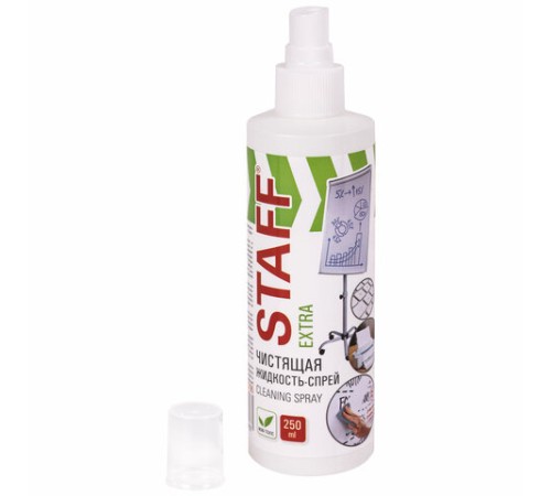 Чистящая жидкость-спрей для маркерных досок, ЛЕГКОЕ СТИРАНИЕ, STAFF Extra, 250 мл, 513796