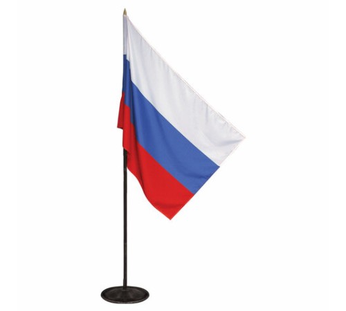 Флаг России, 90х135 см, напольный с флагштоком, высота 2,25 м, оцинкованная сталь с полимерным покрытием