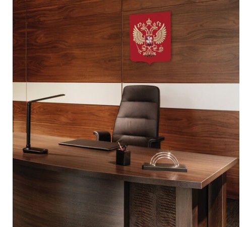 Герб РФ, 50х42 см, из акрила, инкрустация, с крепежом, 550017