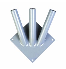 Кронштейн настенный для флагов на три древка, три точки крепления, металл