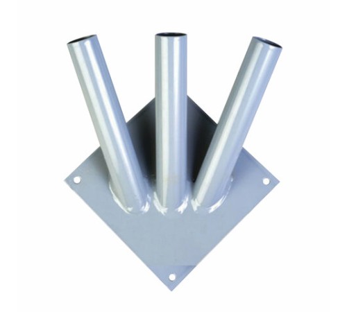 Кронштейн настенный для флагов на три древка, три точки крепления, металл