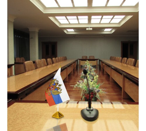 Флаг России настольный 14х21 см, с гербом РФ, BRAUBERG/STAFF, 550183, RU20