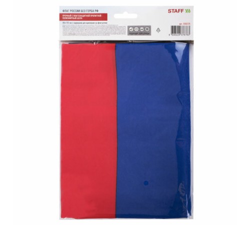 Флаг России 90х135 см без герба, ПРОЧНЫЙ с влагозащитной пропиткой, полиэфирный шелк, STAFF, 550225