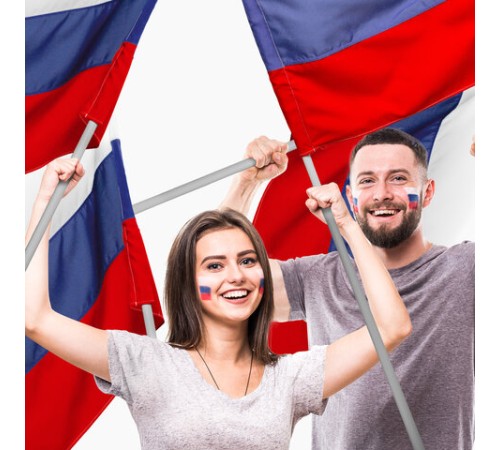 Флаг России 90х135 см без герба, ПОВЫШЕННАЯ прочность и влагозащита, флажная сетка, STAFF, 550227