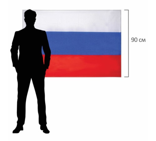 Флаг России 90х135 см без герба, ПОВЫШЕННАЯ прочность и влагозащита, флажная сетка, STAFF, 550227