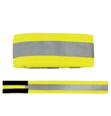 Повязка светоотражающая на руку, 430х55 мм, на липучке, лимонная