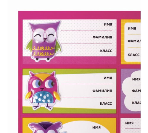 Наклейки для маркировки школьных принадлежностей 