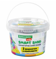 Песок для лепки кинетический BRAUBERG KIDS, изумрудный, 500 г, 2 формочки, ведерко, 665092