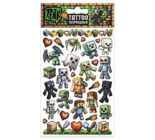 Наклейки-тату переводные АССОРТИ, ЦВЕТНЫЕ, 11х20 см, PY