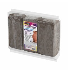 Глина для лепки красная, 3 кг, вакуумированная, готовая, размачиваемая, BRAUBERG HOBBY, 665360