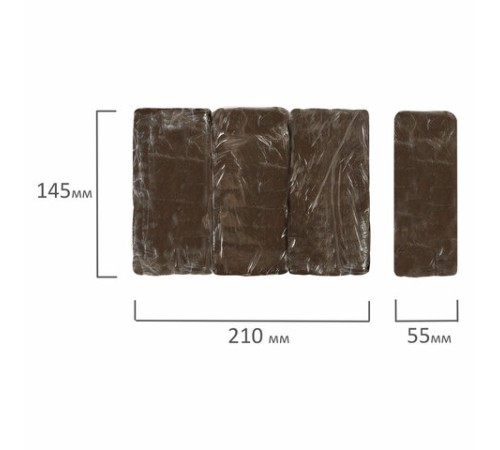 Глина для лепки красная, 3 кг, вакуумированная, готовая, размачиваемая, BRAUBERG HOBBY, 665360