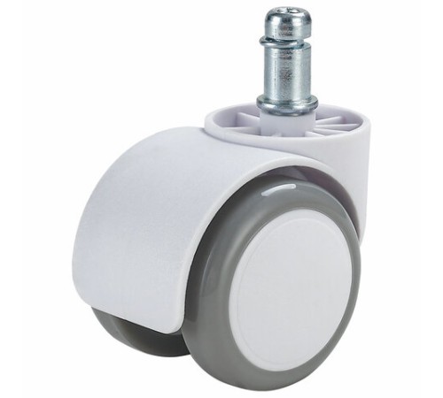 Колеса (ролики) BRABIX для кресла, прорезиненные, КОМПЛЕКТ 5 шт., шток d 11 мм, белые, в коробе, 533085