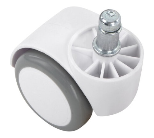 Колеса (ролики) BRABIX для кресла, прорезиненные, КОМПЛЕКТ 5 шт., шток d 11 мм, белые, в коробе, 533085