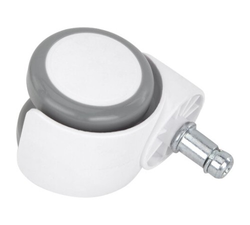 Колеса (ролики) BRABIX для кресла, прорезиненные, КОМПЛЕКТ 5 шт., шток d 11 мм, белые, в коробе, 533085