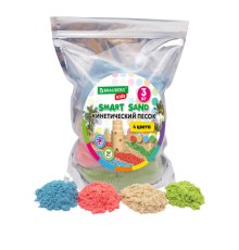Песок для лепки кинетический, 4 цвета, 3000 г, пакет, BRAUBERG KIDS, 666005