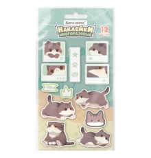Наклейки зефирные BRAUBERG МИЛЫЕ КОТЫ, многоразовые, 10х15 см, 666054