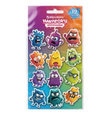 Наклейки зефирные кросс-серия МОНСТРИКИ, многоразовые, 10х15 см, BRAUBERG, 666055