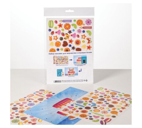 Наклейки бумажные с игровым полем НАБОР 2 листа, 184 наклейки, 